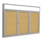 Ghent Enclosed Bulletin Board, 3 Door, Cork, Hdlnr Frm, 3 ft H x 6 ft W, Natural PAK8 - alternate 1